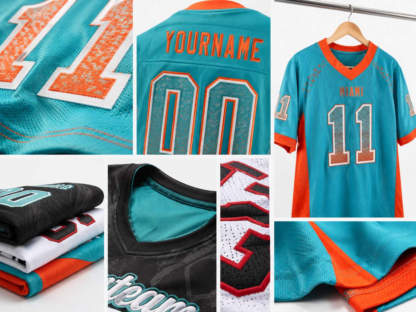 Team jerseys and sportswear details
